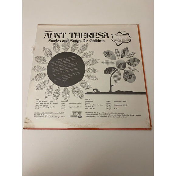 Aunt Theresa Stories And Songs For Children 1970 LP New Sealed ZLP-752 Singcord - Picture 2 of 4